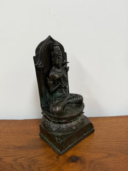 Antique Bronze Statue of Goddess Tara On Throne | Antique & Vintage | Moonee Ponds Antiques | Australia Wide Delivery