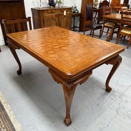 Beautiful French Parquetry Top Extension Table With Ball & Claw Feet