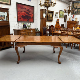 Beautiful French Parquetry Top Extension Table With Ball & Claw Feet