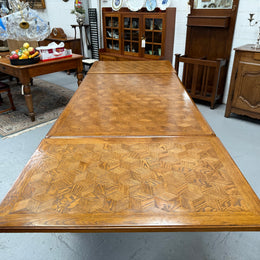 Beautiful French Parquetry Top Extension Table With Ball & Claw Feet
