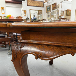 Beautiful French Parquetry Top Extension Table With Ball & Claw Feet