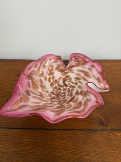 Vetro Artistico Veneziano Murano Pink Glass Bowl With Copper Aventurine | Antique & Vintage | Moonee Ponds Antiques | Australia Wide Delivery