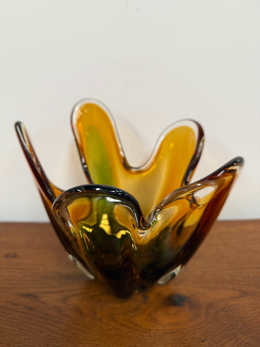 Tri-Colour Murano Finger Glass Vase