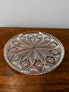 Vintage Pressed Crystal Glass Serving Tray