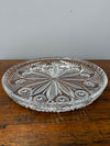 Vintage Pressed Crystal Glass Serving Tray