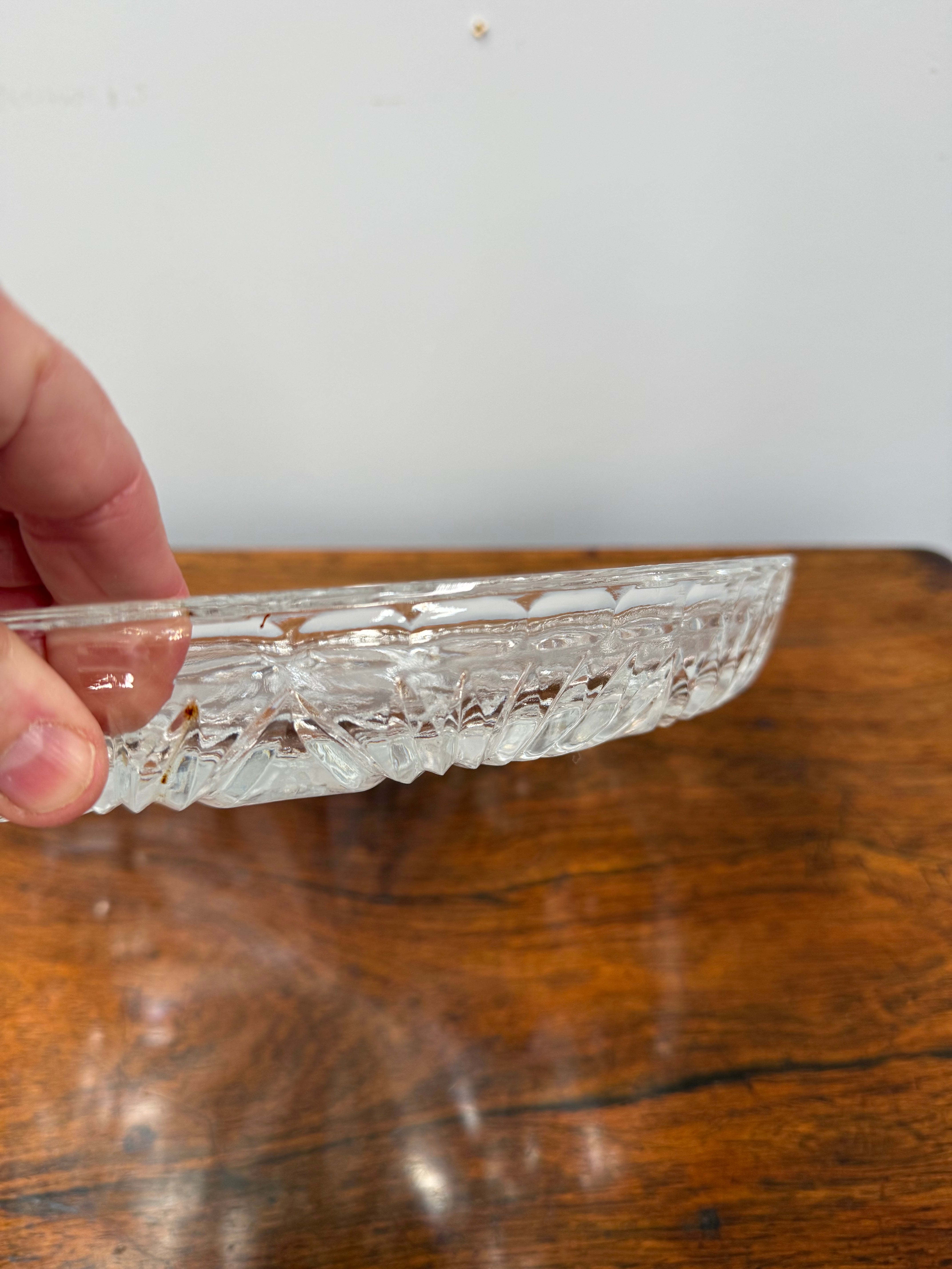 Vintage Pressed Crystal Glass Serving Tray