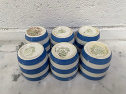 Antique Set of Six Blue Cornishware Egg Cups | Antique & Vintage | Moonee Ponds Antiques | Australia Wide Delivery