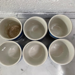 Antique Set of Six Blue Cornishware Egg Cups