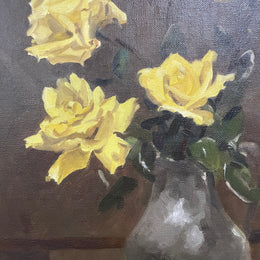 Stunning oil on canvas on board of yellow roses and in a pretty ornate frame. Signed by Australian Artist "Judith Wills". In good original detailed condition. Please view photos as they help form part of the description.  *Please note measurements are of frame. 