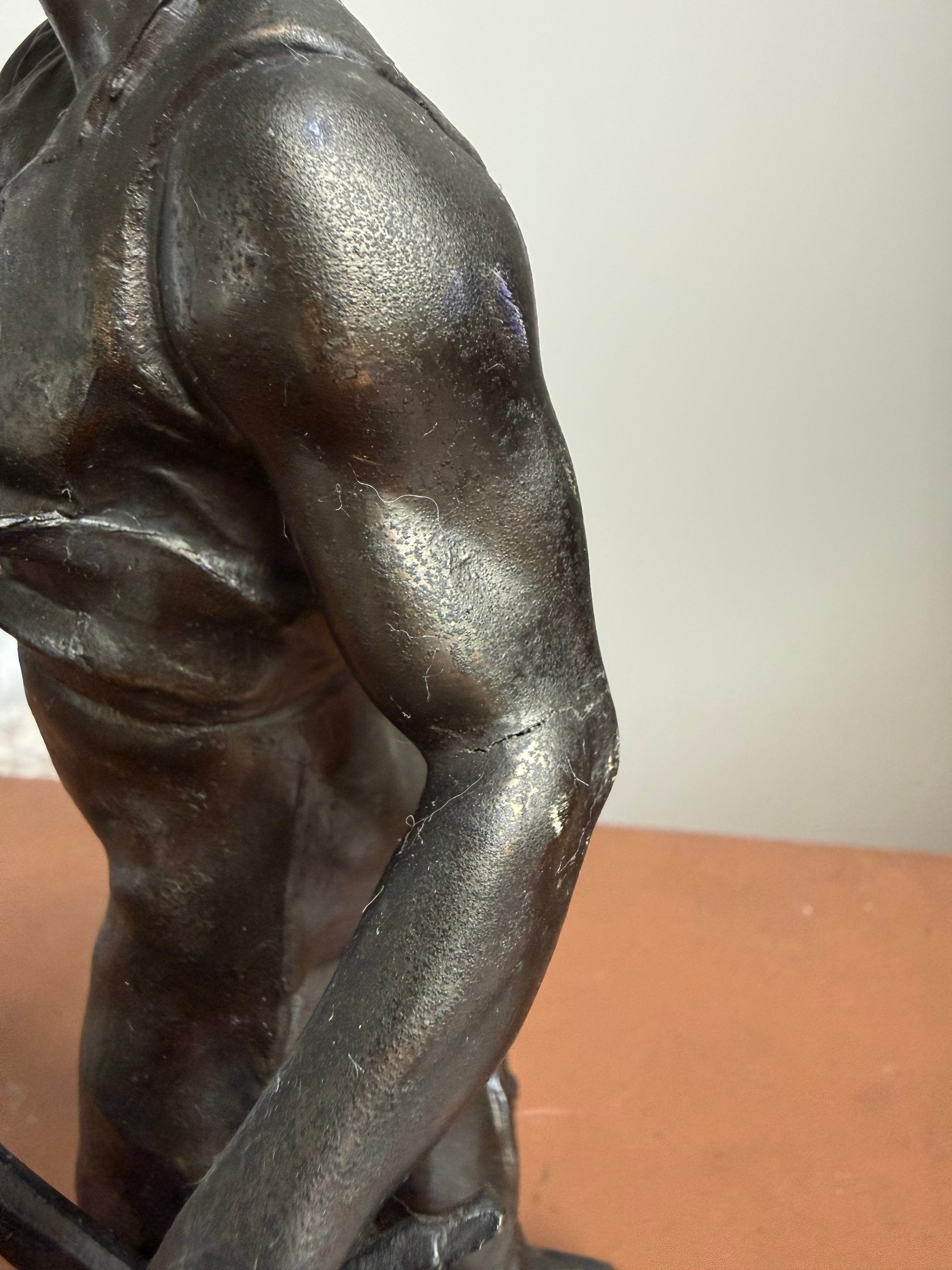 Late 19th Century French Spelter Blacksmith Statue