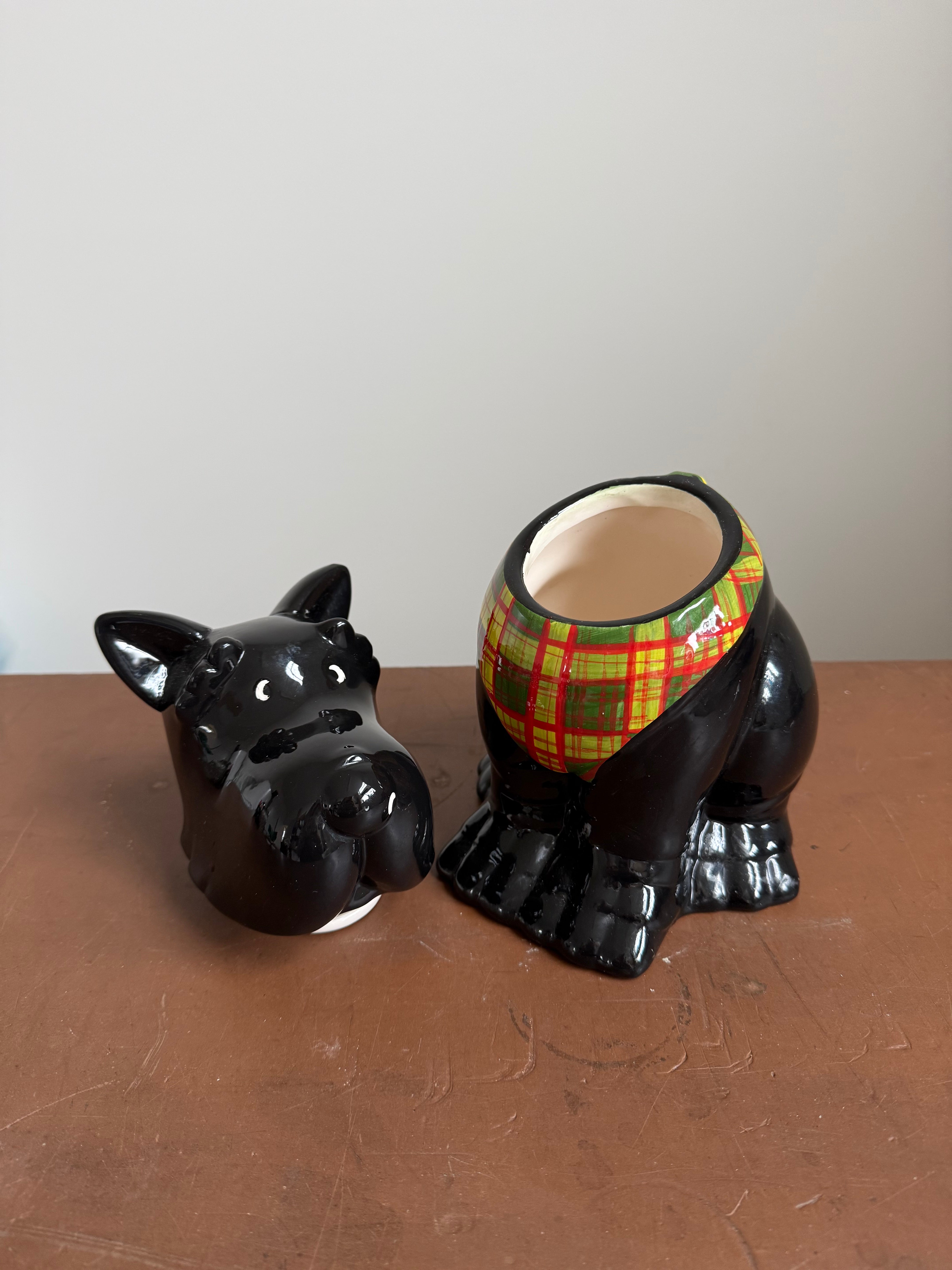 Vintage Scottie Dog Biscuit Barrel