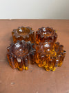 Set 4 Antique Amber Glass Piano Castors