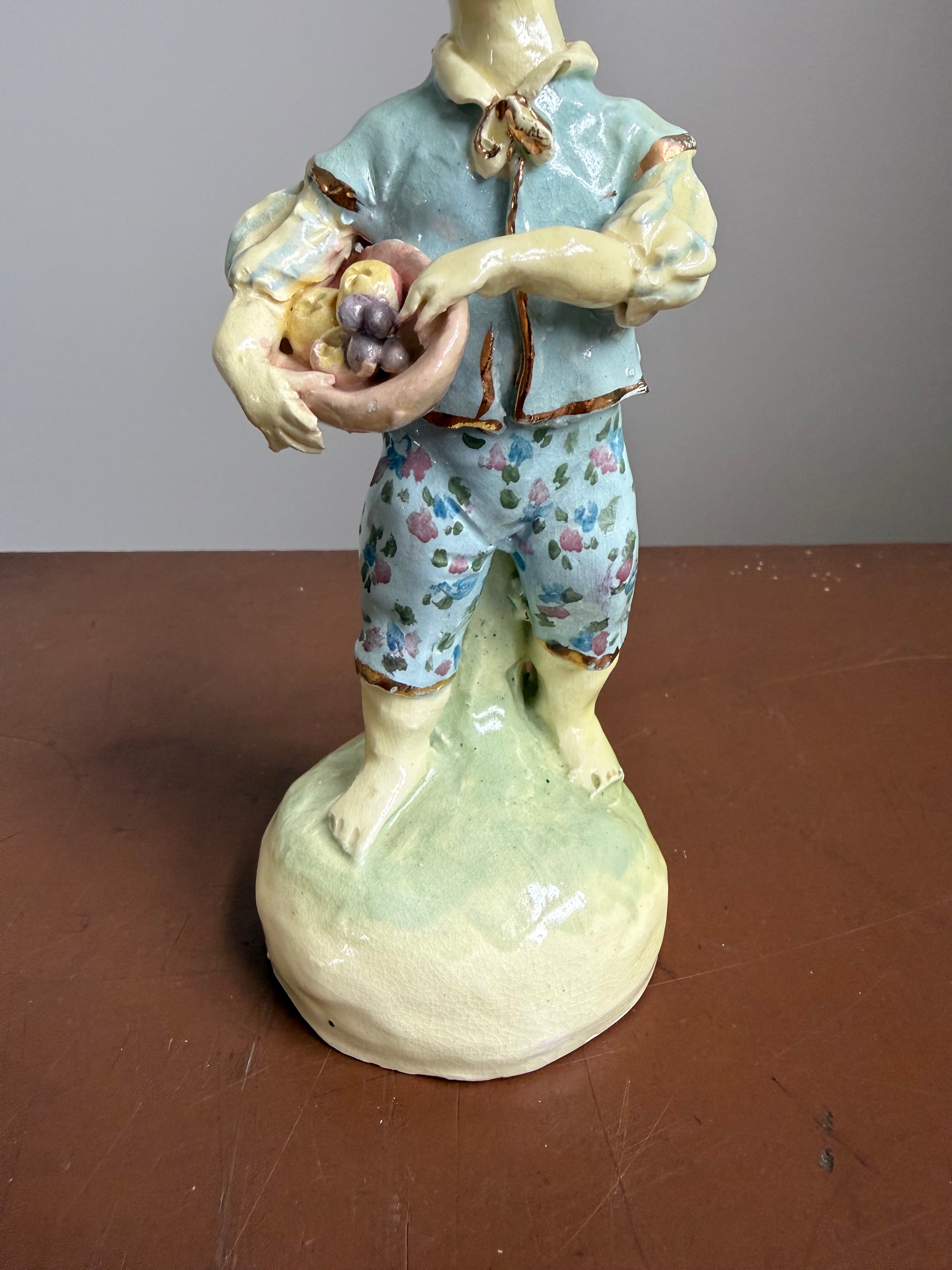 Vintage Hand Built Figure Of A Boy