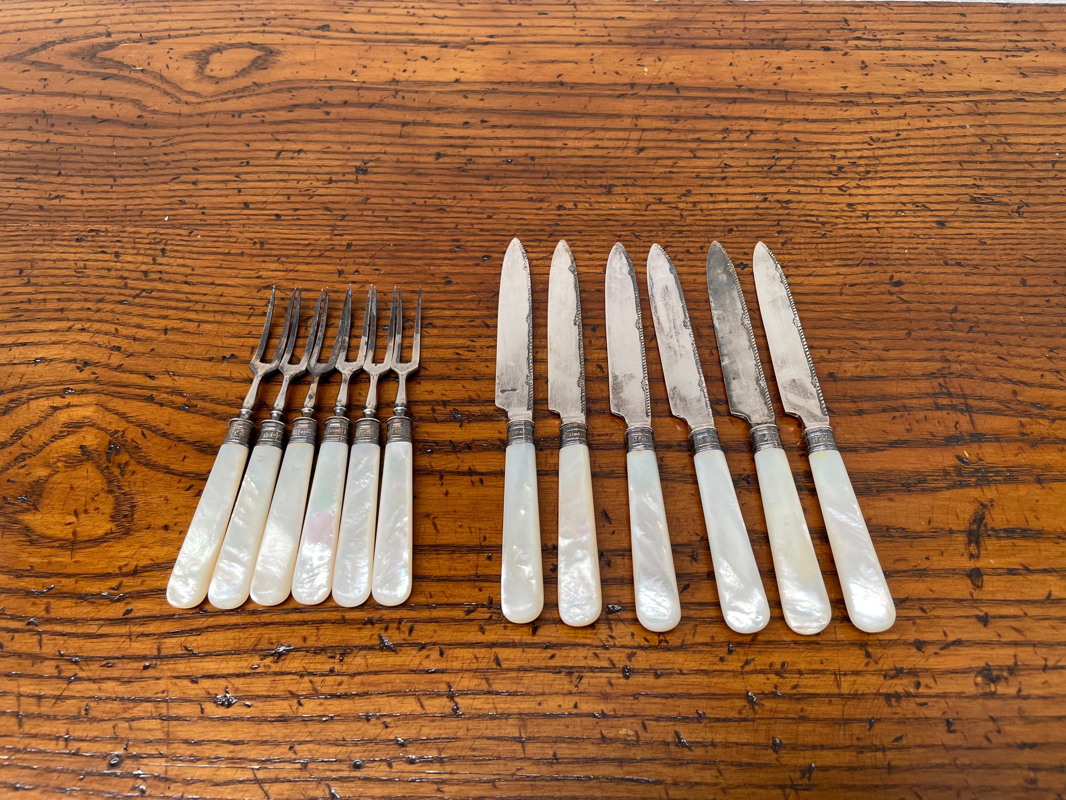 Edwardian Set 6 Fruit Knives & Forks | Antique & Vintage | Moonee Ponds Antiques | Australia Wide Delivery