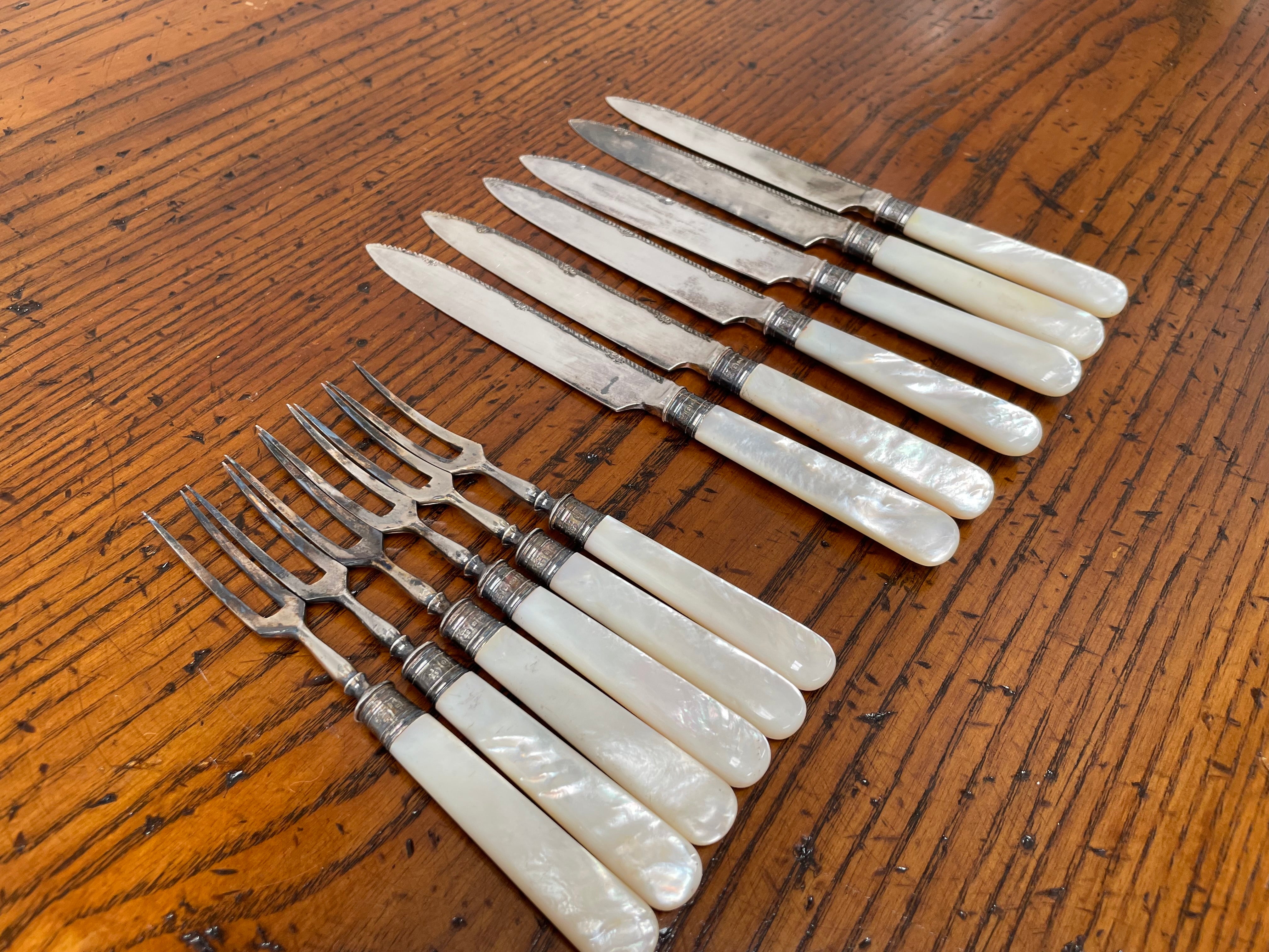 Edwardian Set 6 Fruit Knives & Forks | Antique & Vintage | Moonee Ponds Antiques | Australia Wide Delivery