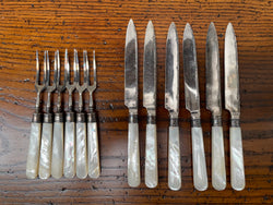 Edwardian Set 6 Fruit Knives & Forks | Antique & Vintage | Moonee Ponds Antiques | Australia Wide Delivery