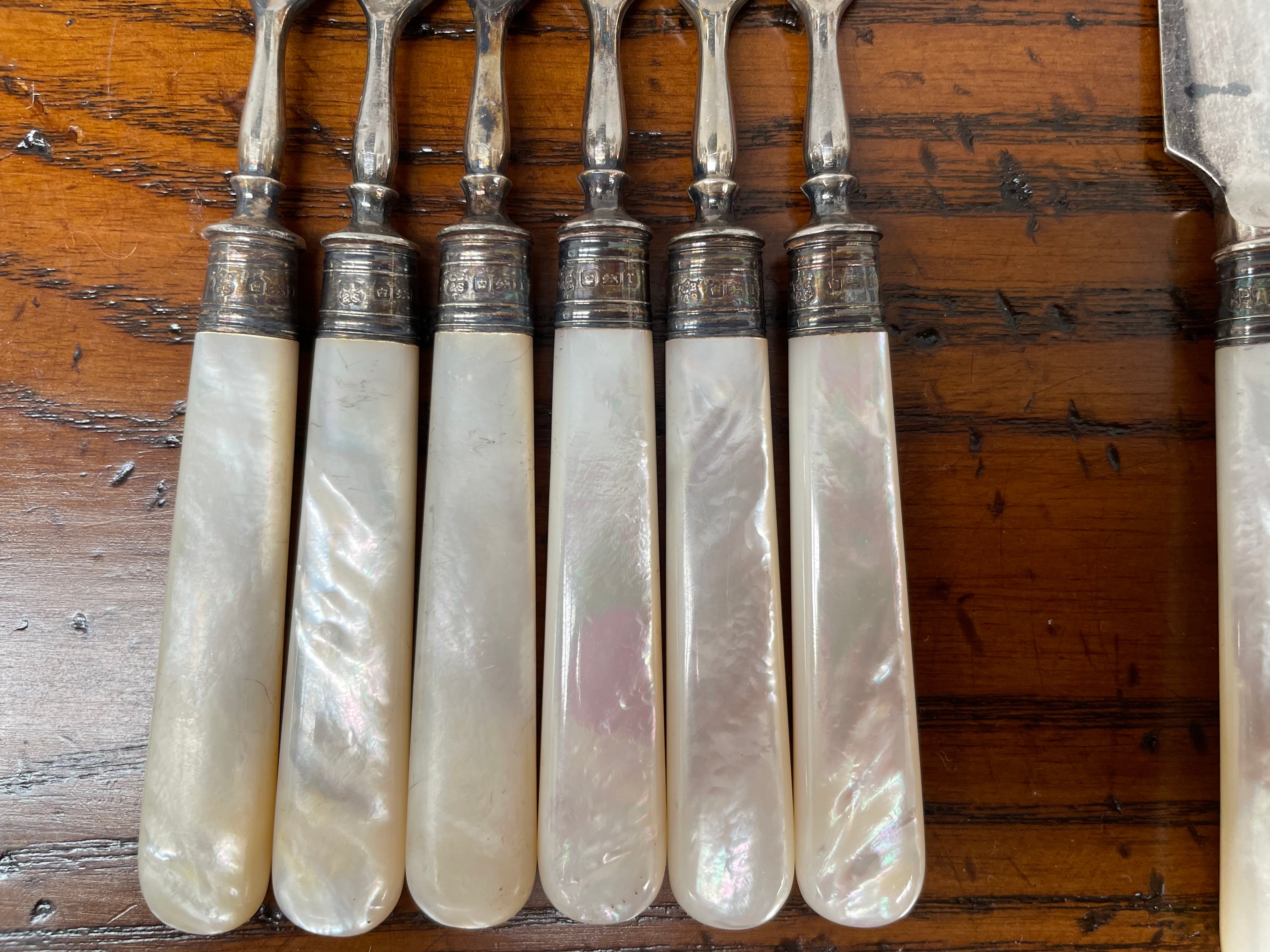 Edwardian Set 6 Fruit Knives & Forks | Antique & Vintage | Moonee Ponds Antiques | Australia Wide Delivery