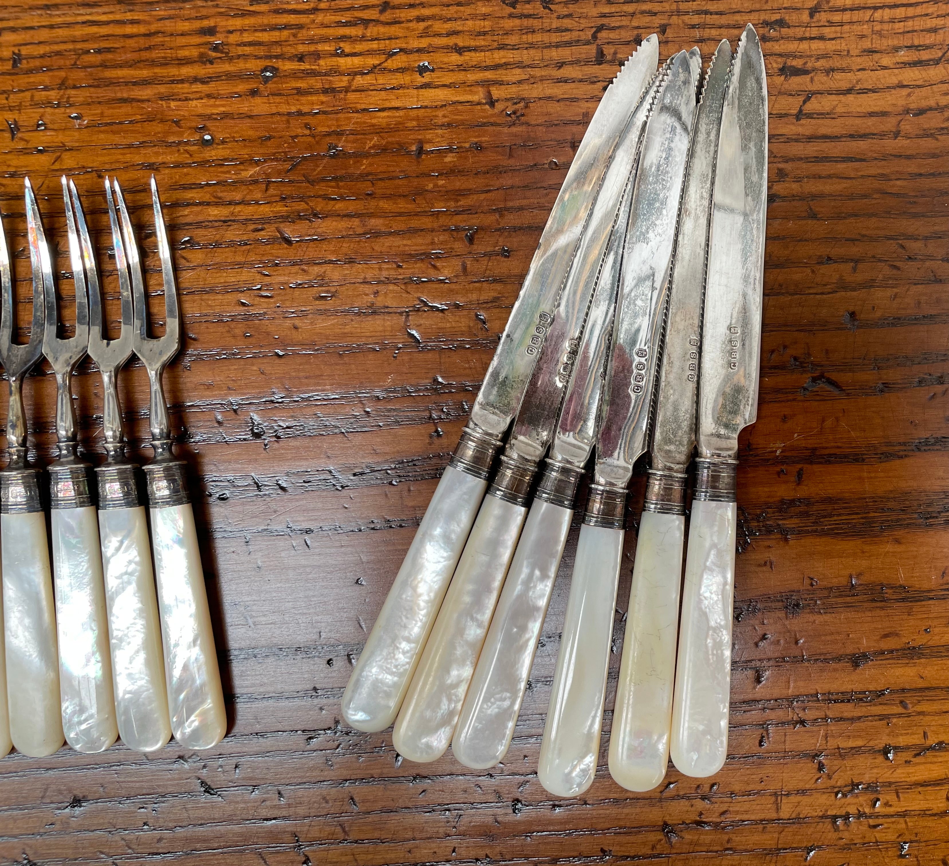 Edwardian Set 6 Fruit Knives & Forks | Antique & Vintage | Moonee Ponds Antiques | Australia Wide Delivery