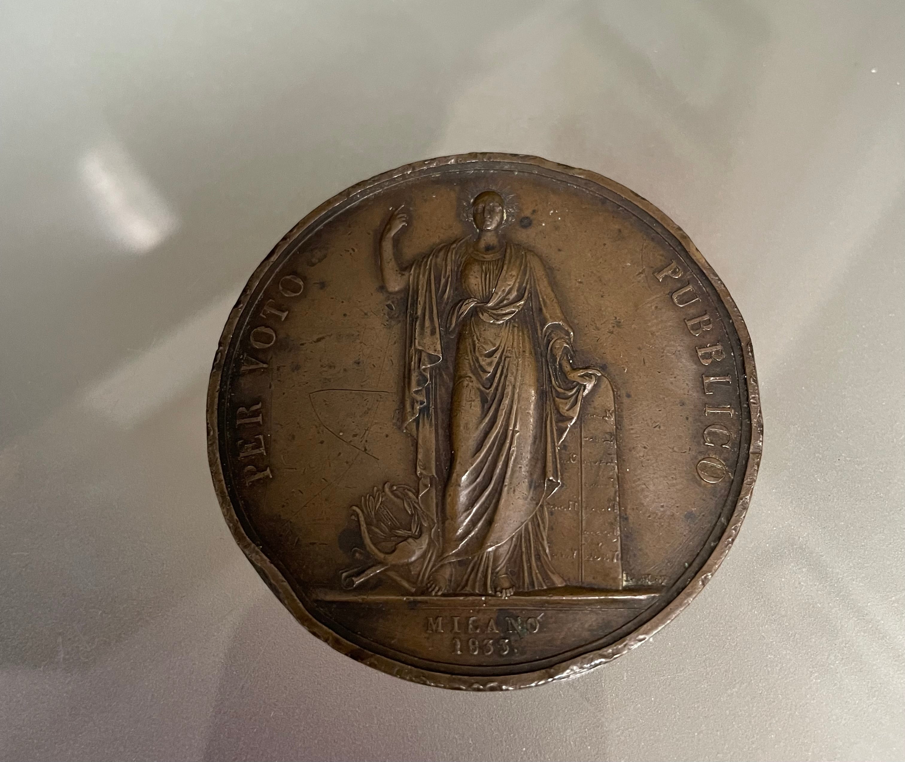 Medal Commemorating The Engineer & Architect Guiseppe Barbieri 1833 | Antique & Vintage | Moonee Ponds Antiques | Australia Wide Delivery