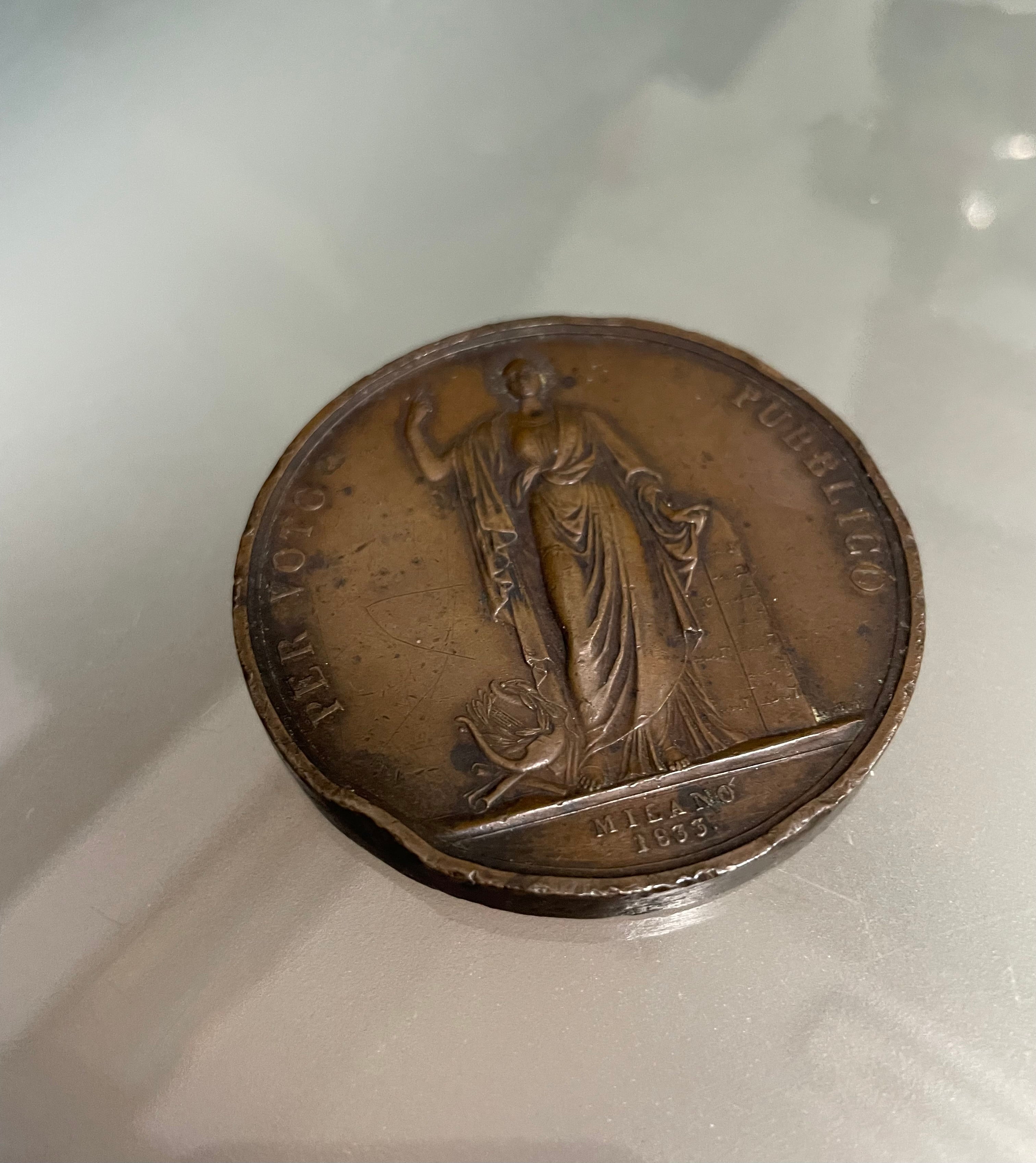 Medal Commemorating The Engineer & Architect Guiseppe Barbieri 1833 | Antique & Vintage | Moonee Ponds Antiques | Australia Wide Delivery
