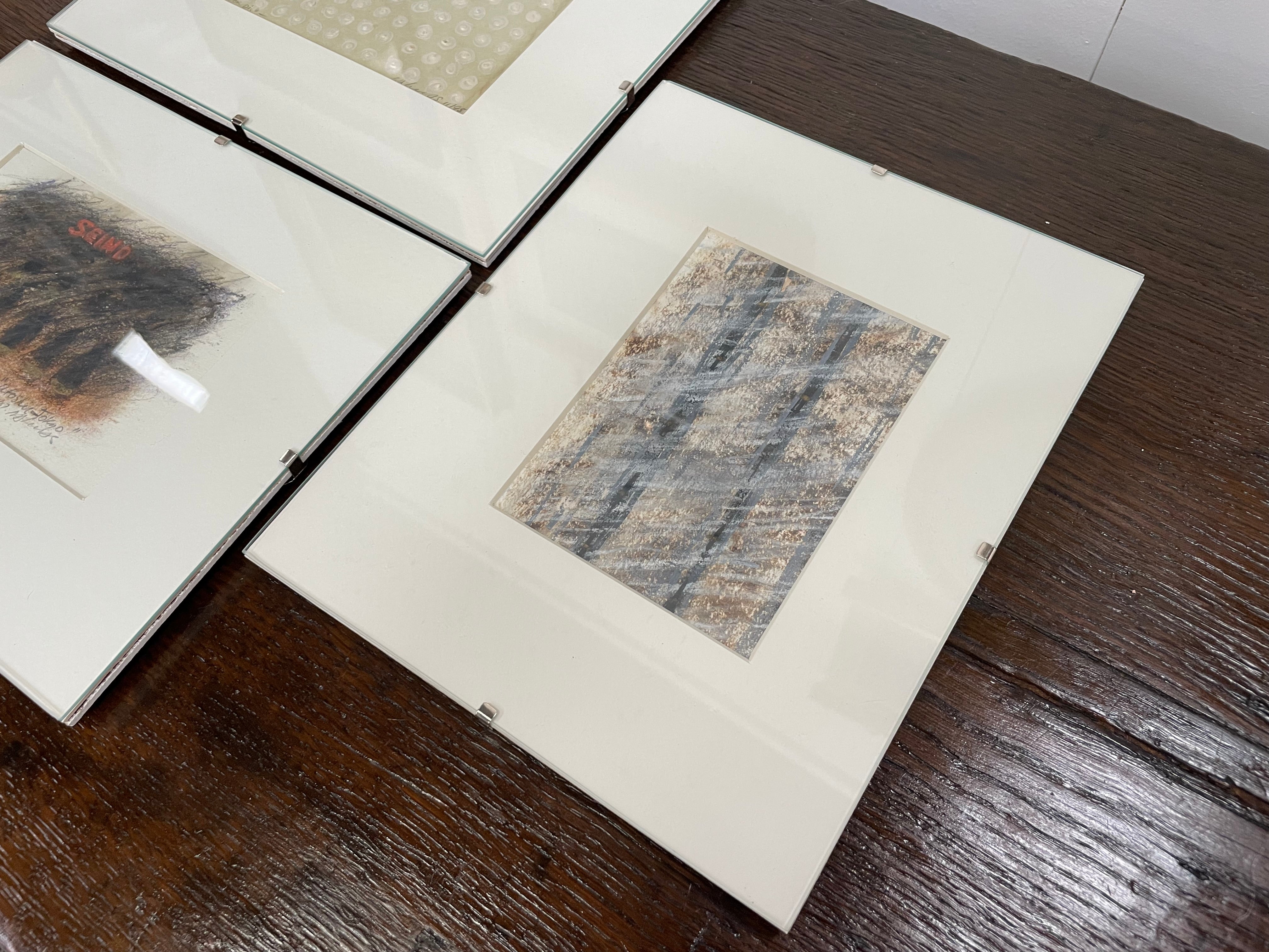 Set 3 Mid-Century Modern Style Japanese Paintings. Signed & Dated 87 | Antique & Vintage | Moonee Ponds Antiques | Australia Wide Delivery