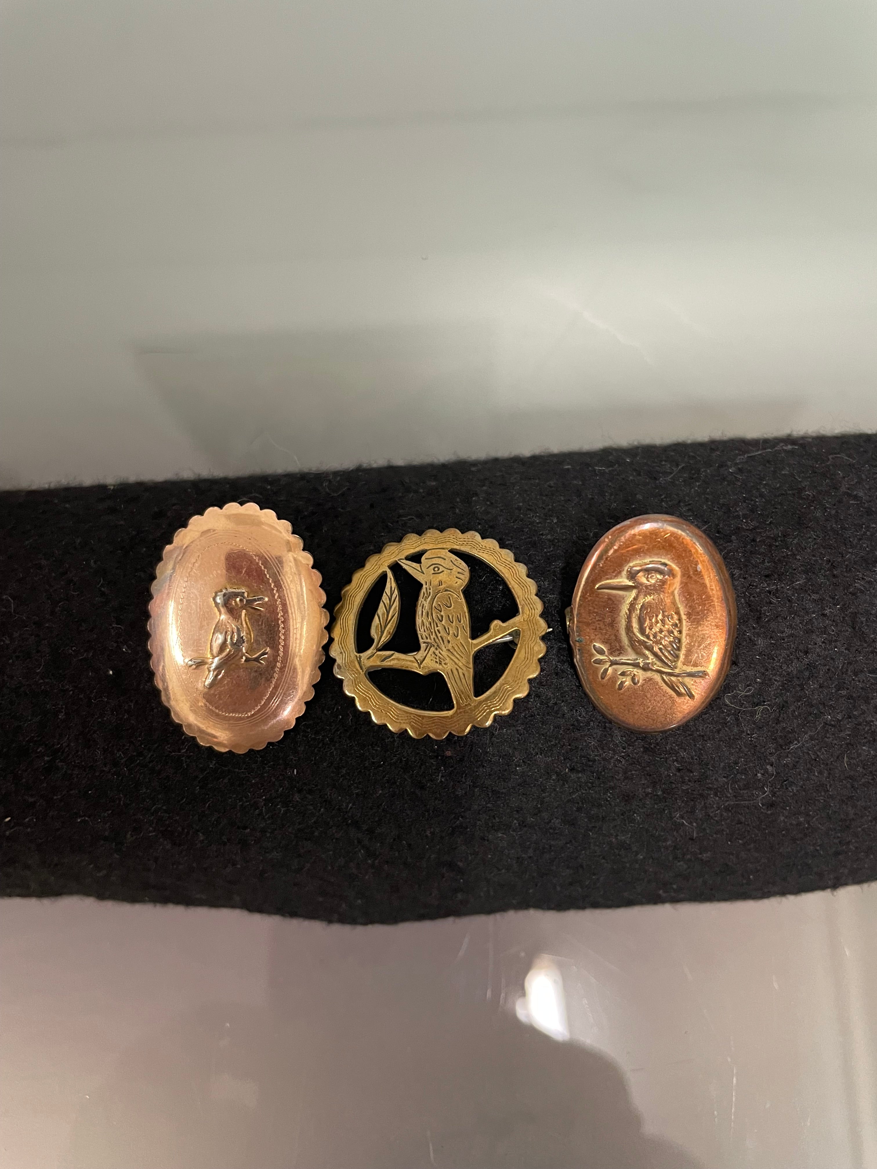 Antique Australian Gold Plated Kookaburra Brooches | Antique & Vintage | Moonee Ponds Antiques | Australia Wide Delivery