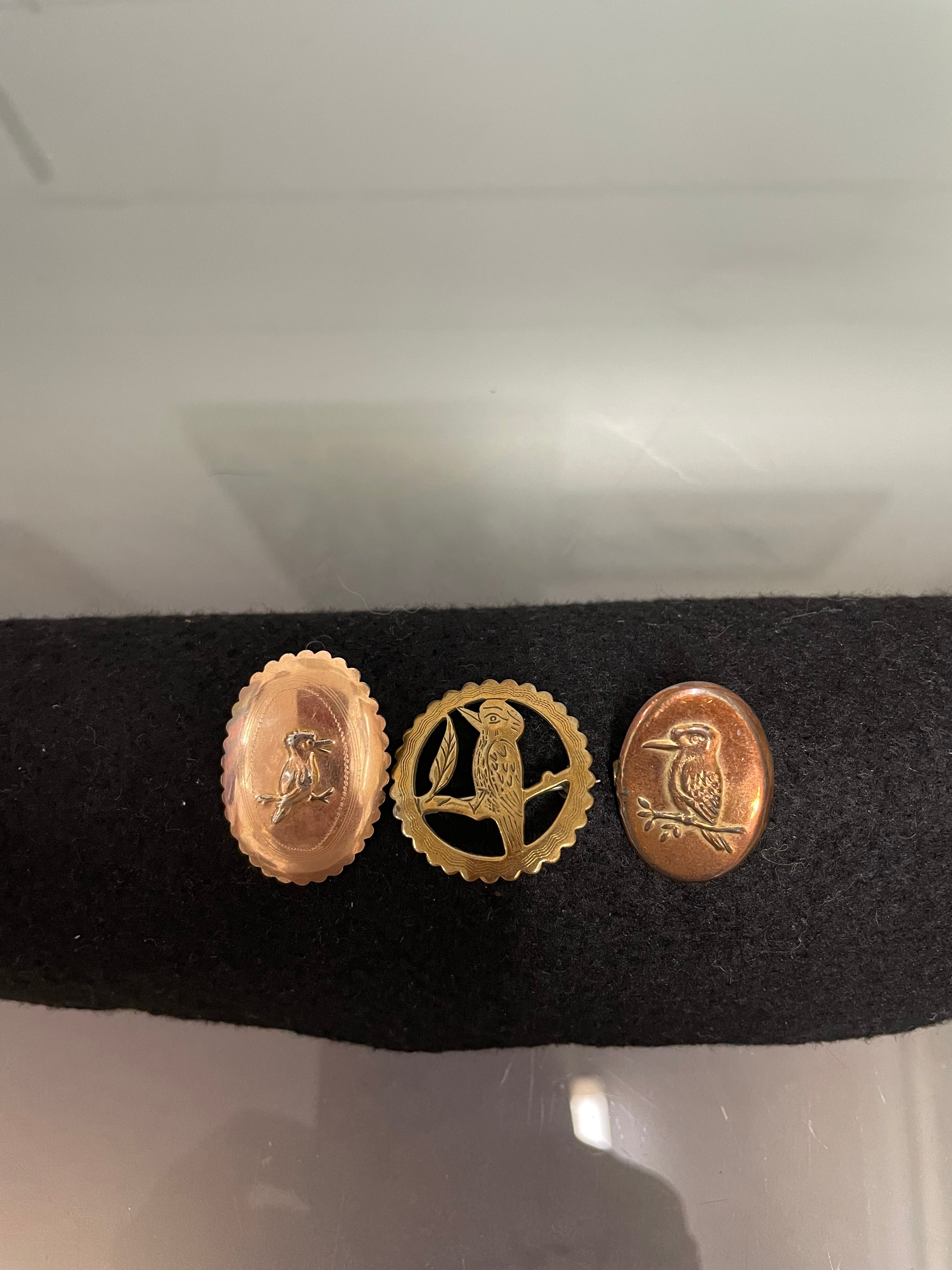 Antique Australian Gold Plated Kookaburra Brooches | Antique & Vintage | Moonee Ponds Antiques | Australia Wide Delivery