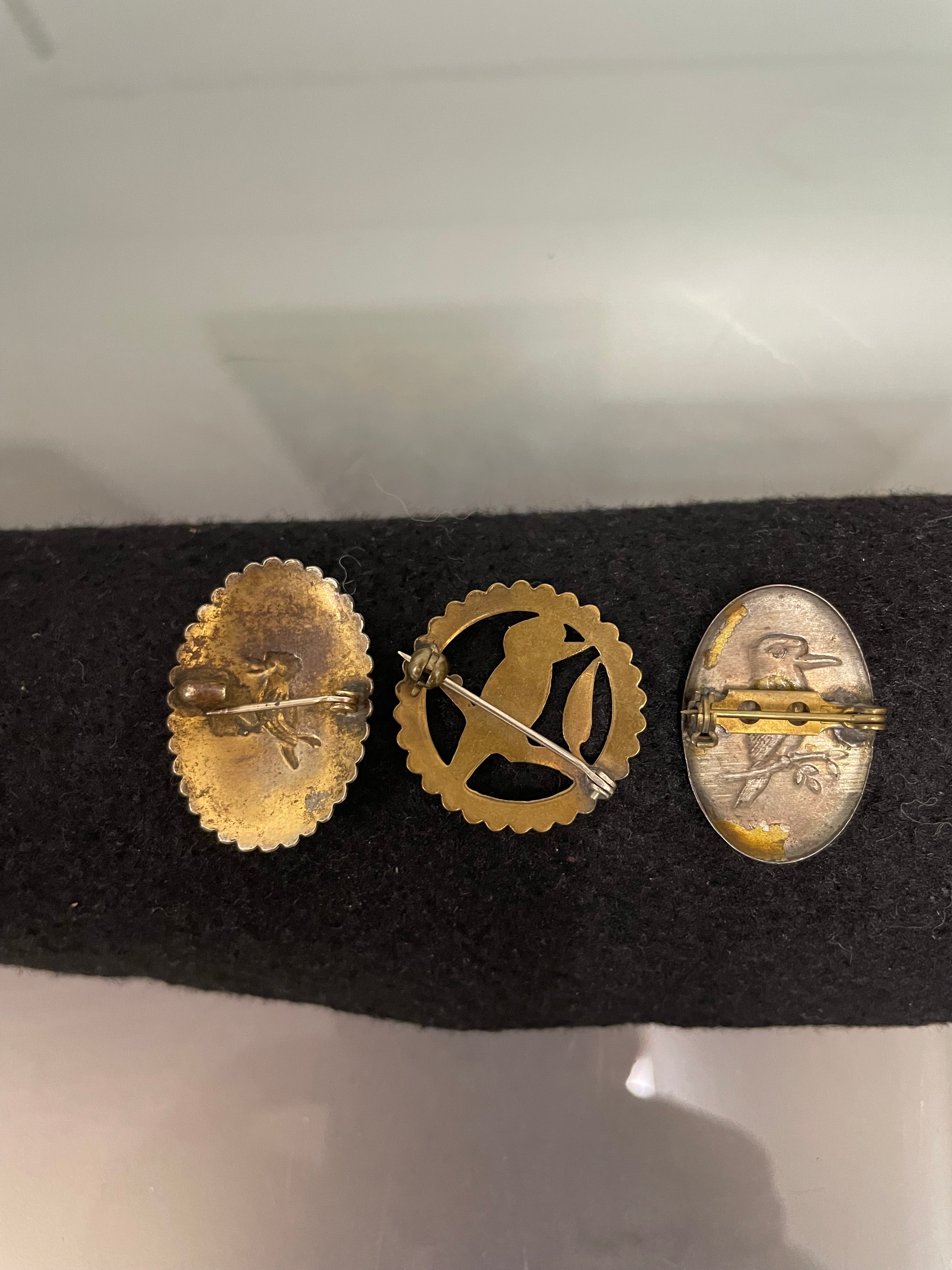 Antique Australian Gold Plated Kookaburra Brooches | Antique & Vintage | Moonee Ponds Antiques | Australia Wide Delivery