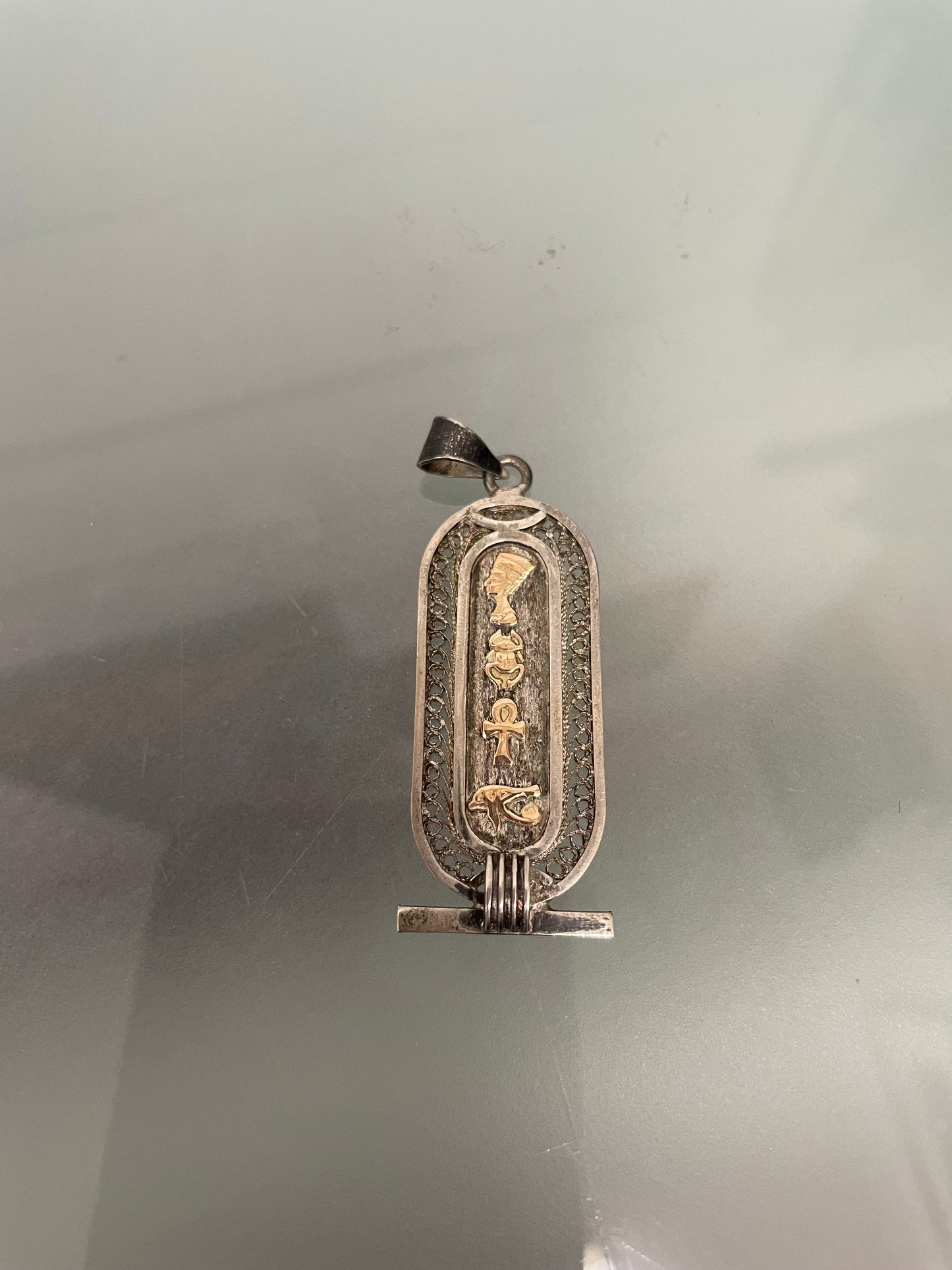 Vintage Silver & Gold Egyptian Pendant