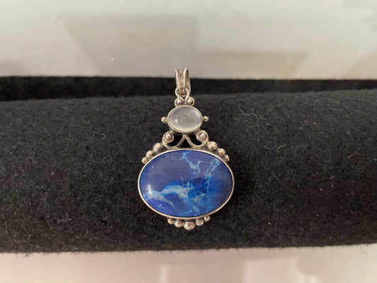 Vintage Sterling Silver 'Lapis Lazuli' Pendant