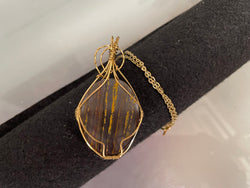 An Attractive Chocolate Calcite Pendant In a Gold Plated Setting | Antique & Vintage | Moonee Ponds Antiques | Australia Wide Delivery