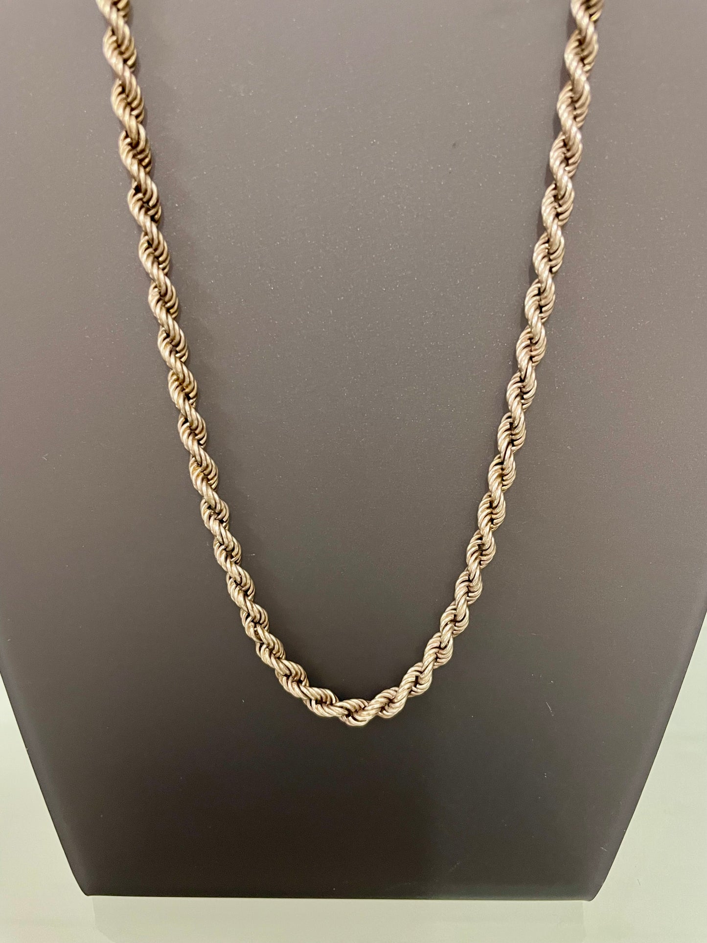 Vintage Sterling Silver Rope Necklace