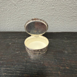 Vintage Italian Silver Metal & Fine Micro Mosaic Pill Box