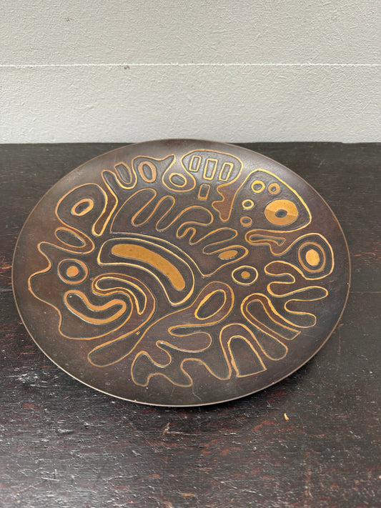 Mid Century Modern Design Copper Bowl / Plaque