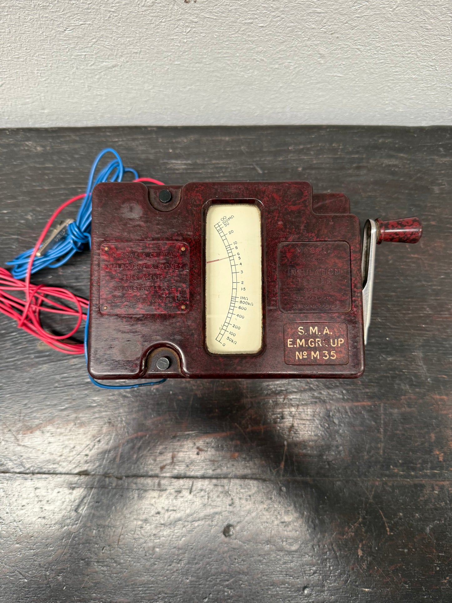 Vintage Bakelite Cased Megger Insulation Tester