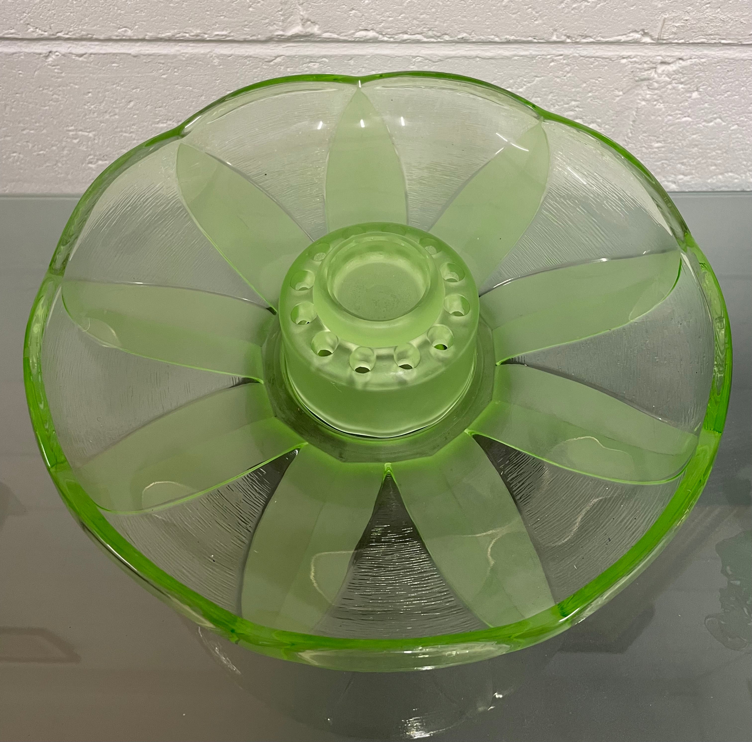 Stunning Deco Green Glass Float Bowl | Antique & Vintage | Moonee Ponds Antiques | Australia Wide Delivery