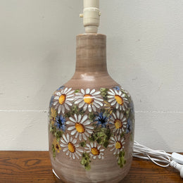 Vintage Hand Painted Floral's Terracotta Lamp Base