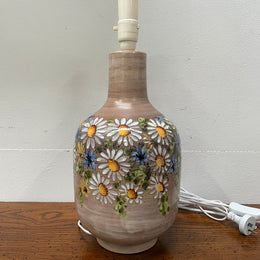 Vintage Hand Painted Floral's Terracotta Lamp Base