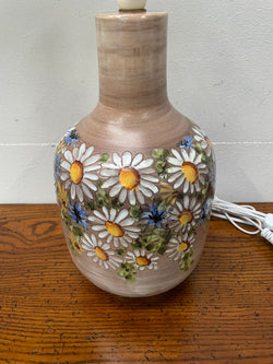 Vintage Hand Painted Floral's Terracotta Lamp Base | Antique & Vintage | Moonee Ponds Antiques | Australia Wide Delivery