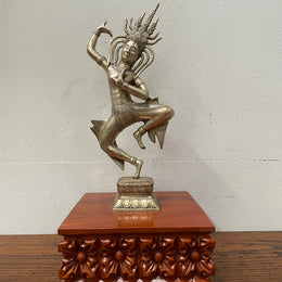 Vintage Silvered Bronze Statue Apsara / Heavenly Nymph / Celestial Dancer