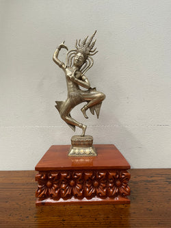 Vintage Silvered Bronze Statue Apsara / Heavenly Nymph / Celestial Dancer | Antique & Vintage | Moonee Ponds Antiques | Australia Wide Delivery