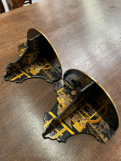 Pair of Papier Mache Chinese Wall Shelves | Antique & Vintage | Moonee Ponds Antiques | Australia Wide Delivery
