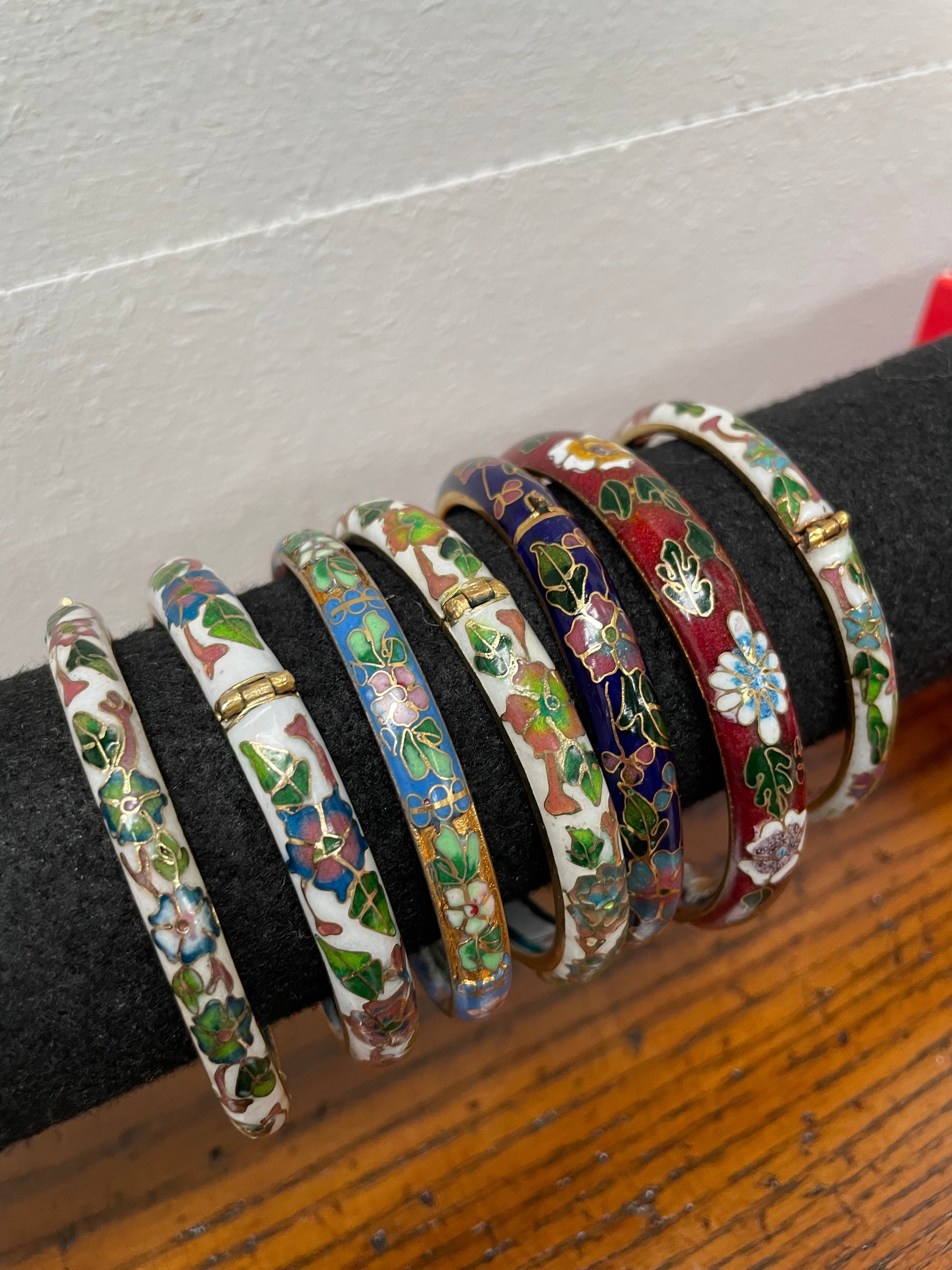Vintage Cloisonne Bangles Assorted