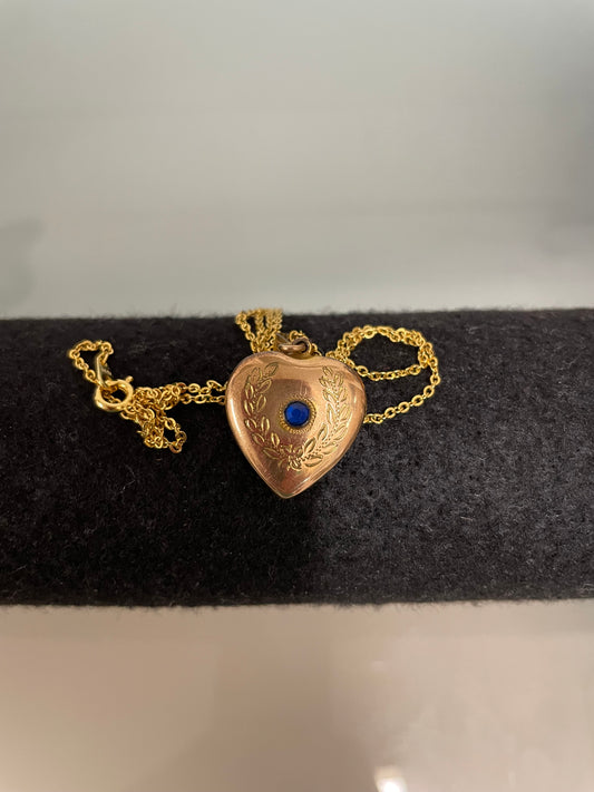 Antique 9ct Gold Lined Heart Locket