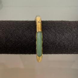 Vintage Chinese Jade & Gilt Metal Bracelet