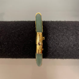 Vintage Chinese Jade & Gilt Metal Bracelet