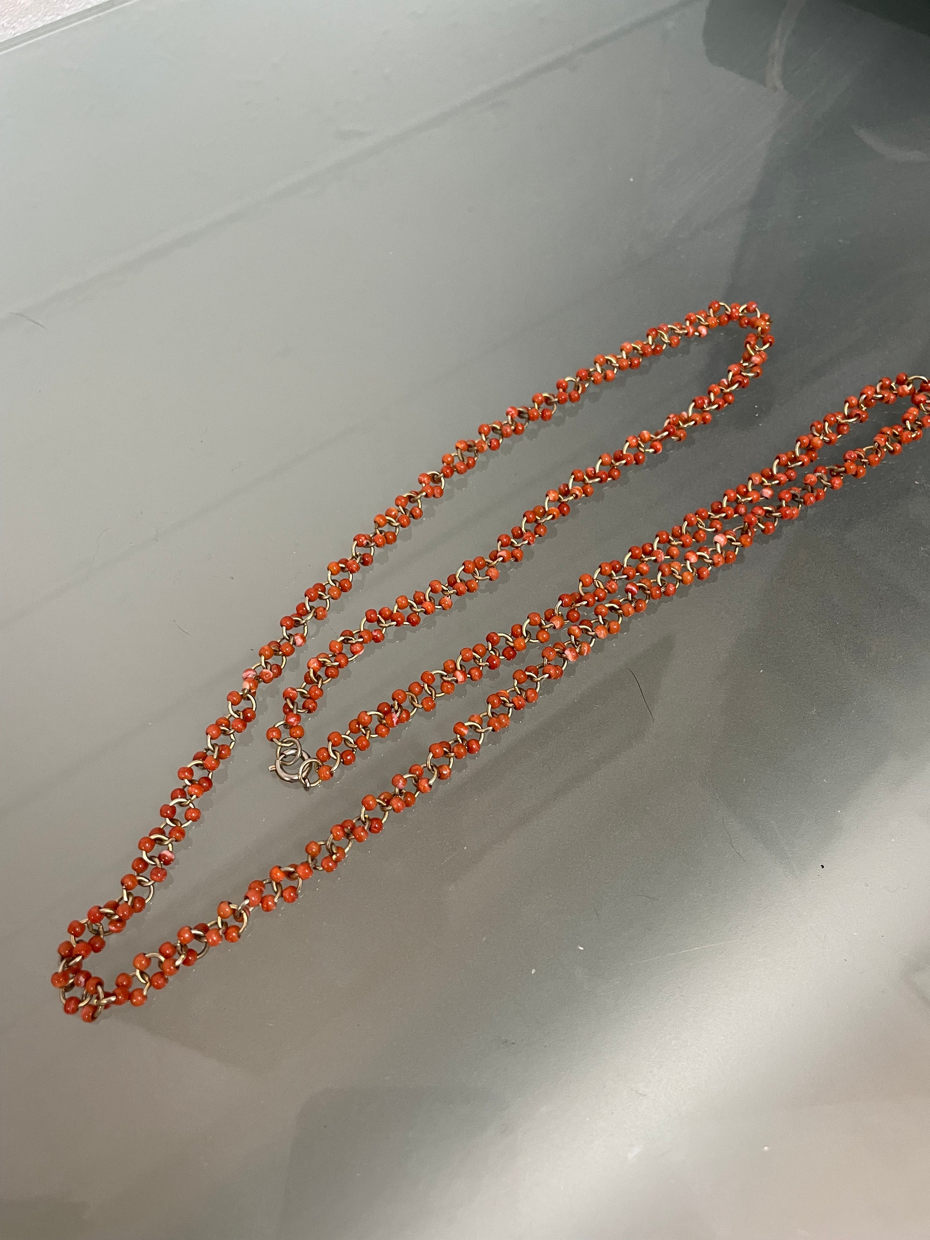 Vintage Coral Bead Necklace