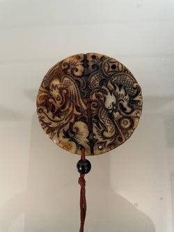 Carved Jade Dragon & Phoenix Prosperity Pendant | Antique & Vintage | Moonee Ponds Antiques | Australia Wide Delivery