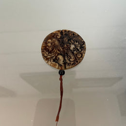 Carved Jade Dragon & Phoenix Prosperity Pendant