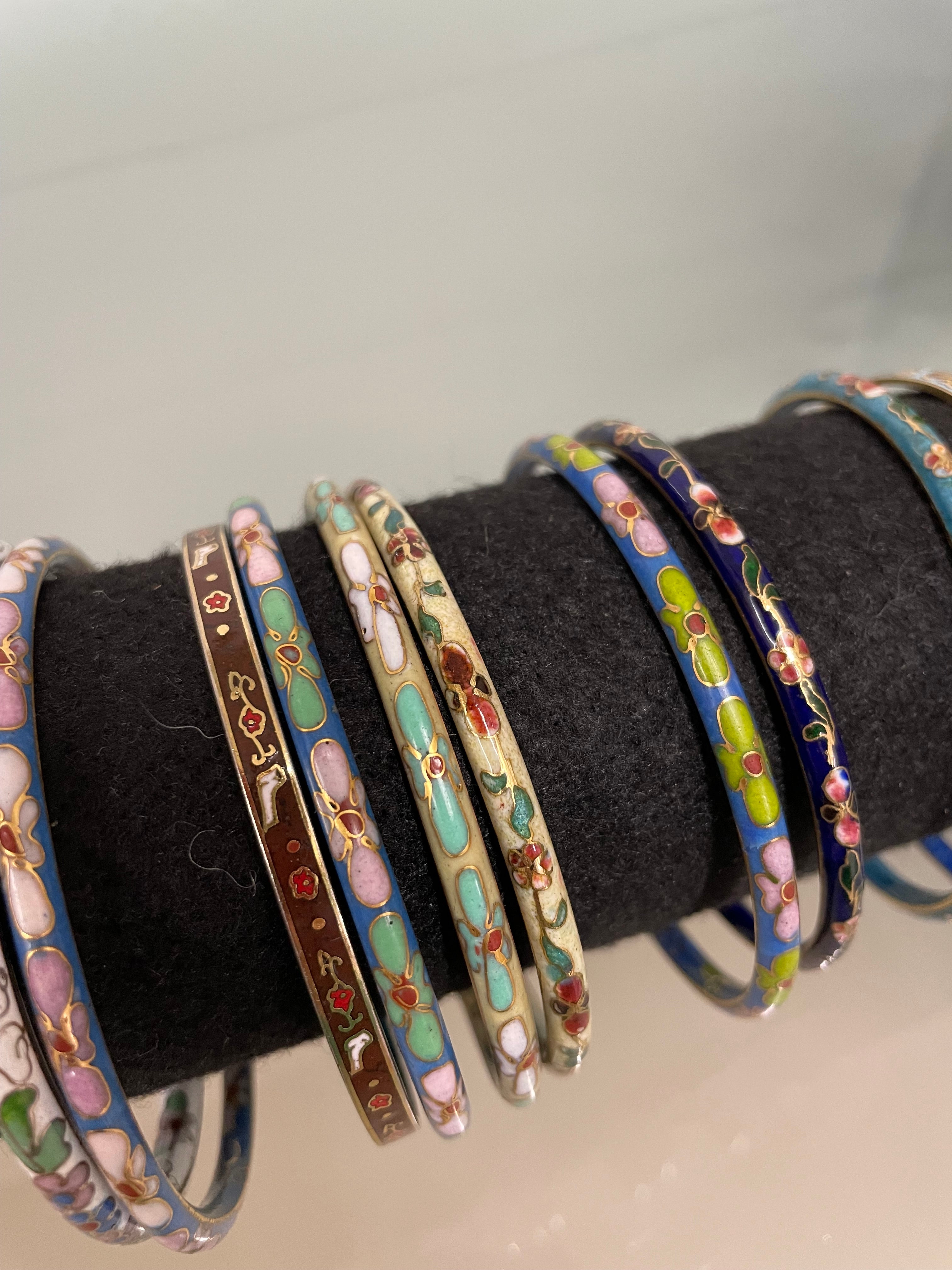 Assorted Vintage Cloisonne Bangles